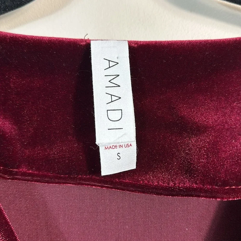 Anthropologie Amadi Greta Velvet Tunic Red Mini Dress Holiday Christmas Small - Picture 4 of 9